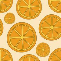 Seamless pattern. Orange oranges on a light background. In flat style. Christmas and New Year vector