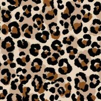 Watercolor leopard seamless pattern. Blurred animal stains. Cheetah, jaguar skin texture. Abstract black and beige spots vector