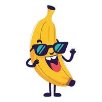 Banana with sunglasses vector