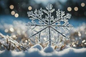 christmas background with snowflakes photo