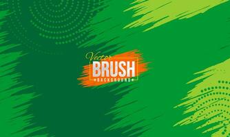 Green brush background with halftone vector