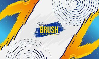 Abstract brush background with halftone vector