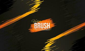 Black brush background with halftone and orange accent vector