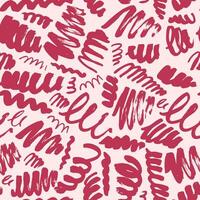 Seamless vector Viva Magenta pattern hand drawn scrawl sketch. Freehand scribble line drawing.