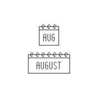 August Calendar Logo icon vector