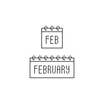 February Calendar Logo Icon vector