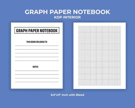 Graph Paper Notebook KDP Interior vector