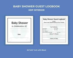 Baby Shower Guest Logbook KDP Interior vector
