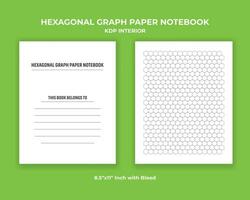 hexagonal grafico papel cuaderno kdp interior vector