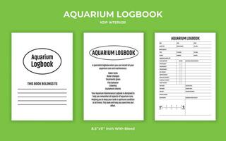 Aquarium Logbook KDP Interior Template vector