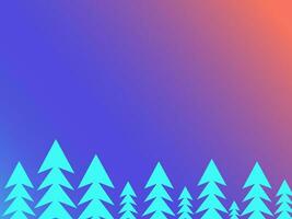 Abstract gradient background with Christmas trees. Winter Vector illustration with copy space