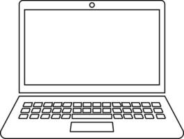Laptop computer icon in line. isolated on transparent background. Electronics and devices related computer Laptop, hardware LCD tv sign symbol vector for apps and website