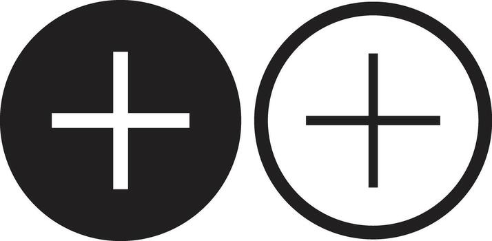 Pluss circle icon in flat line set Mathematical symbols. isolated on transparent background business finance concept. Mathematical actions simple glyph sign Addition Vector for apps and website