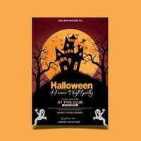 Halloween party flyer, invitations or greeting card vector