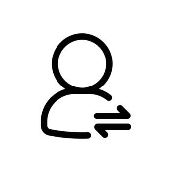 Transfer User icon in trendy outline style isolated on white background. Transfer User silhouette symbol for your website design, logo, app, UI. Vector illustration, EPS10.