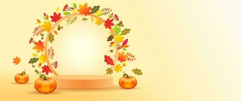 Autumn empty blank. Greeting card background. vector