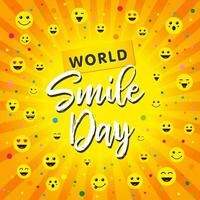 Happy World Smile Day greeting card concept. vector