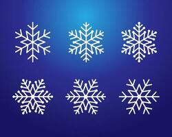 Set of beautiful snowflakes creative shapes vector