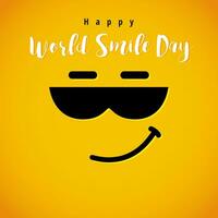 Happy World Smile Day greeting card concept. vector