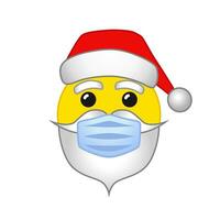 Santa Claus Xmas banner. Santa with medical mask vector