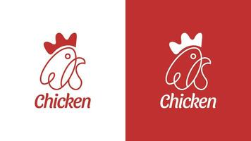 Simple Elegant Chicken Logo Outline Stroke Style Concept vector