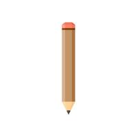 wooden pencil flat design vector illustration isolated on white background. vector education illustration, stationery drawing tool isolated - sketch sign symbol