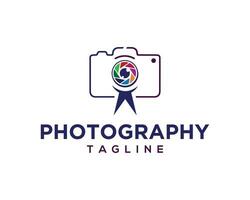 Camera lens photo photography logo design template. vector