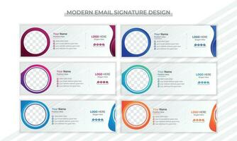 Attractive email signature design template for your professional business vector