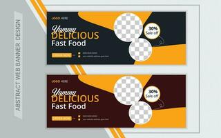 Food web banner vector template