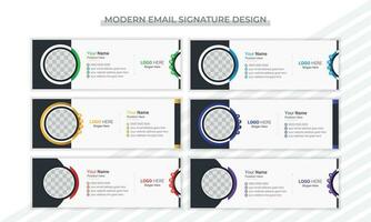 Elegant and simple email signature design layout vector