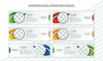 Stylish email signature design layout vector