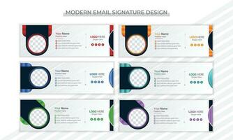 Elegant and modern email signature design layout vector