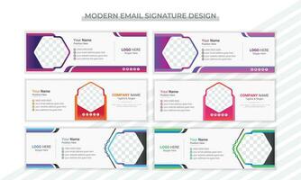 Simple and stylish email signature design template vector