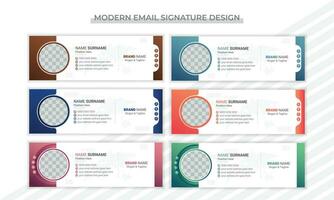 Simple and minimal email signature design vector