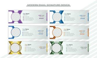 Modern email signature design Template vector