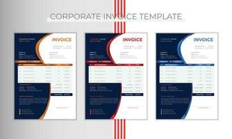 Attractive invoice design template for your professional business vector