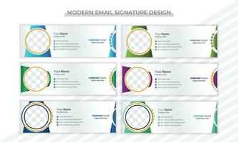 Professional email signature design layout vector