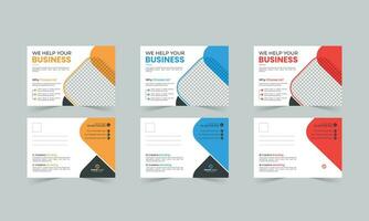 Corporate postcard design template. modern postcard design. stylish business postcard design colorful bundle vector