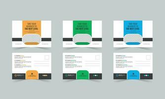 Corporate postcard design template. amazing and modern postcard design. business postcard design bundle vector