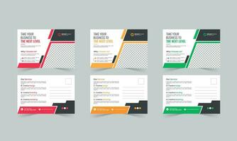Corporate postcard design template. amazing and modern postcard design. business postcard design bundle vector