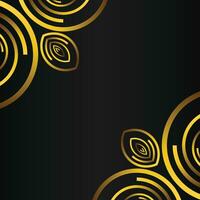 beautiful gold floral frame on black background vector