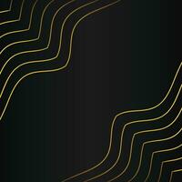 abstract gold line frame decoration on black background vector