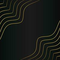 abstract gold line frame decoration on black background vector