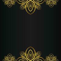 beautiful gold floral frame on black background vector