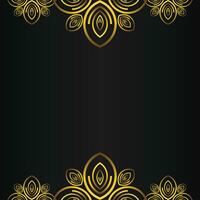 beautiful gold floral frame on black background vector