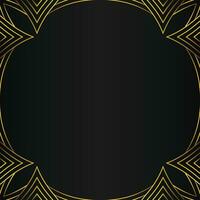 abstract gold line frame decoration on black background vector