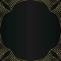 abstract gold line frame decoration on black background vector