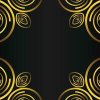 beautiful gold floral frame on black background vector