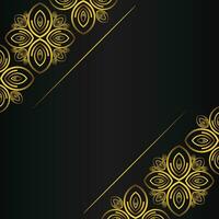 beautiful gold floral frame on black background vector