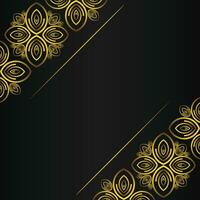 beautiful gold floral frame on black background vector